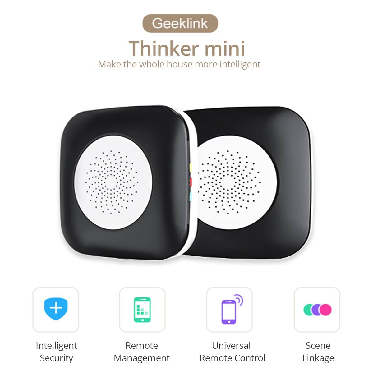 Intelligens Hub Univerzális Távvezérlő funkcióval, Geeklink Thinker Mini Intelligens Otthoni Központ — imaginea 3
