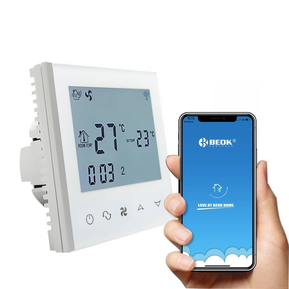 Vezetékes Légkondicionáló Termosztát BeOk TDS21WIFI-AC2, Mobiltelefon-vezérlés, Kompatibilis a HVAC — imaginea 5