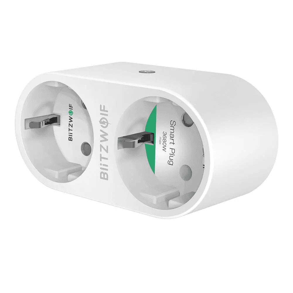 Okos Kettős Wi-Fi Konnektor Blitzwolf BW-SHP7, 3680W, 16A, Fogyasztásfigyelés, Alexa, Google és IFTTT kompatibilis, Fehér — imaginea 1