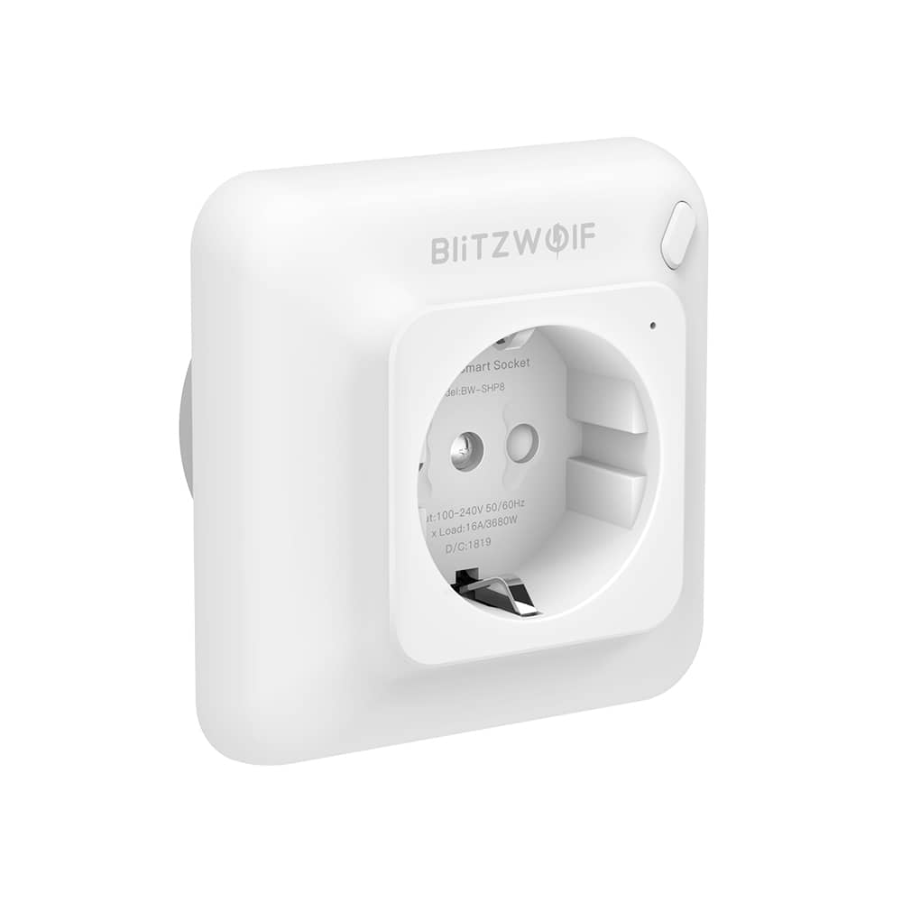 Okos Konnektor Blitzwolf BW-SHP8, 3680W, 16A, Fogyasztásfigyelés, Alexa, Google és IFTTT kompatibilis, Fehér — imaginea 2