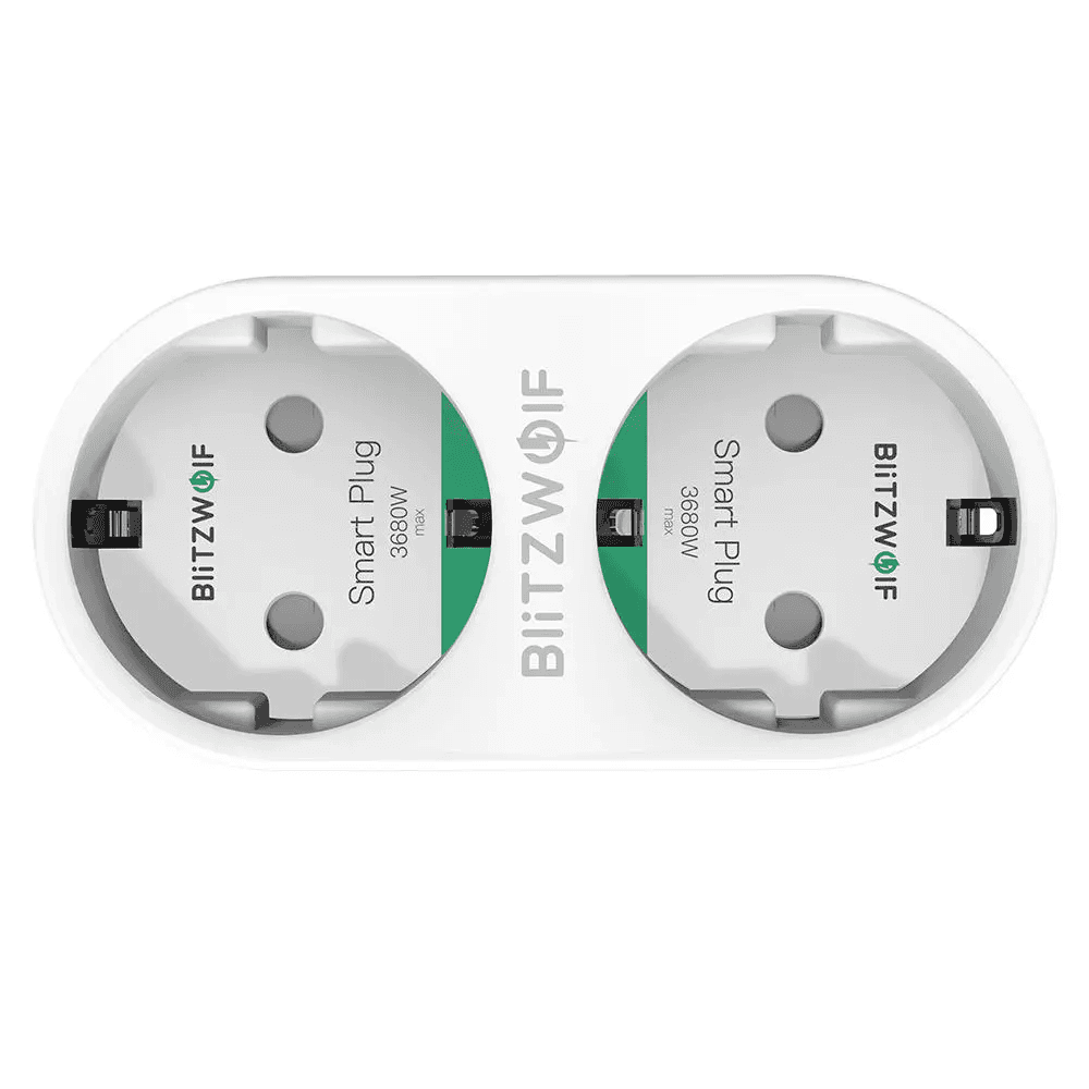 Okos Kettős Wi-Fi Konnektor Blitzwolf BW-SHP7, 3680W, 16A, Fogyasztásfigyelés, Alexa, Google és IFTTT kompatibilis, Fehér — imaginea 3