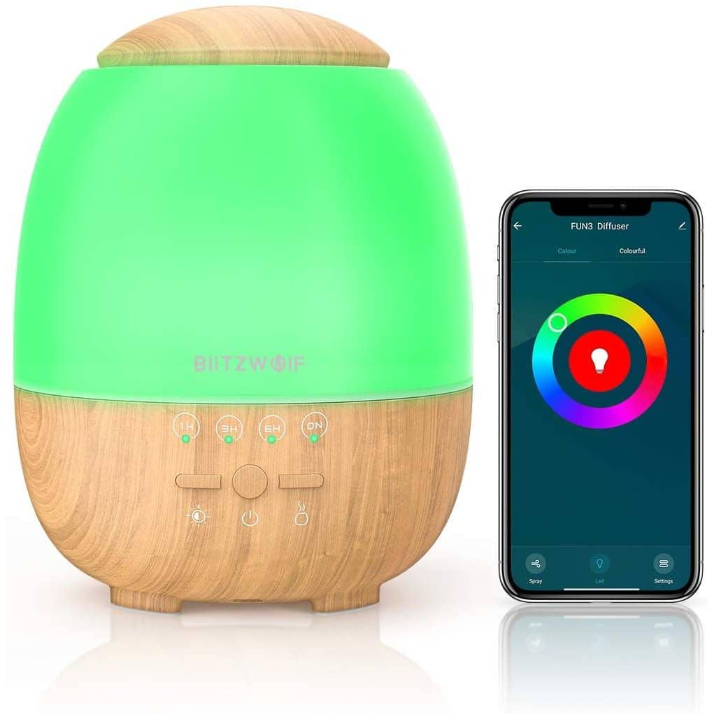 Intelligens Wi-Fi Ultrahangos Párásító BlitzWolf BW-FUN3 + RGB LED lámpa, 400 ml, Kompatibilis az Amazon Alexa és a Google Assistant-val — imaginea 4