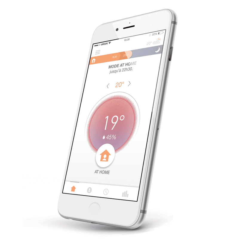 Intelligens Vezetékes Termosztát, Somfy, Okos telefon vezérlésű, Wi-Fi, a Google Assistant, az Amazon Alexa, Tahoma és IFTTT kompatibilis — imaginea 3