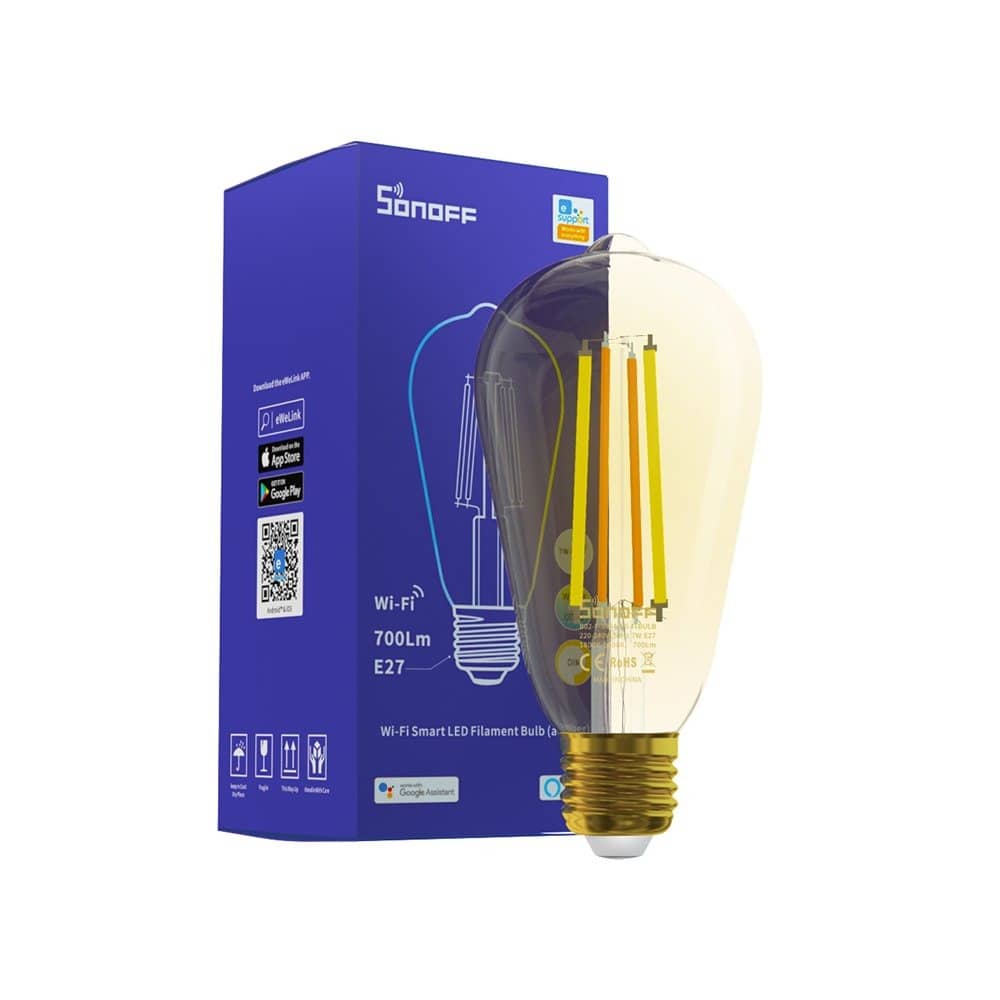 Intelligens Izzó Sonoff B02-F-ST64 LED, Wi-Fi, 7W, 700 LM, Tompító, Alkalmazásvezérlés — imaginea 4