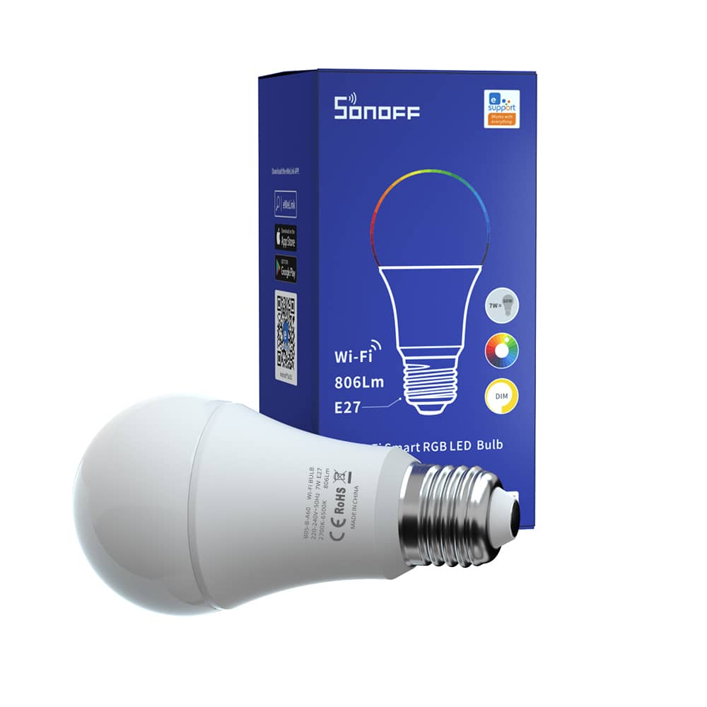 Intelligens LED Izzó Sonoff B05-B-A60, RGB, 9W teljesítmény, 806 LM, Alkalmazásvezérlés — imaginea 4