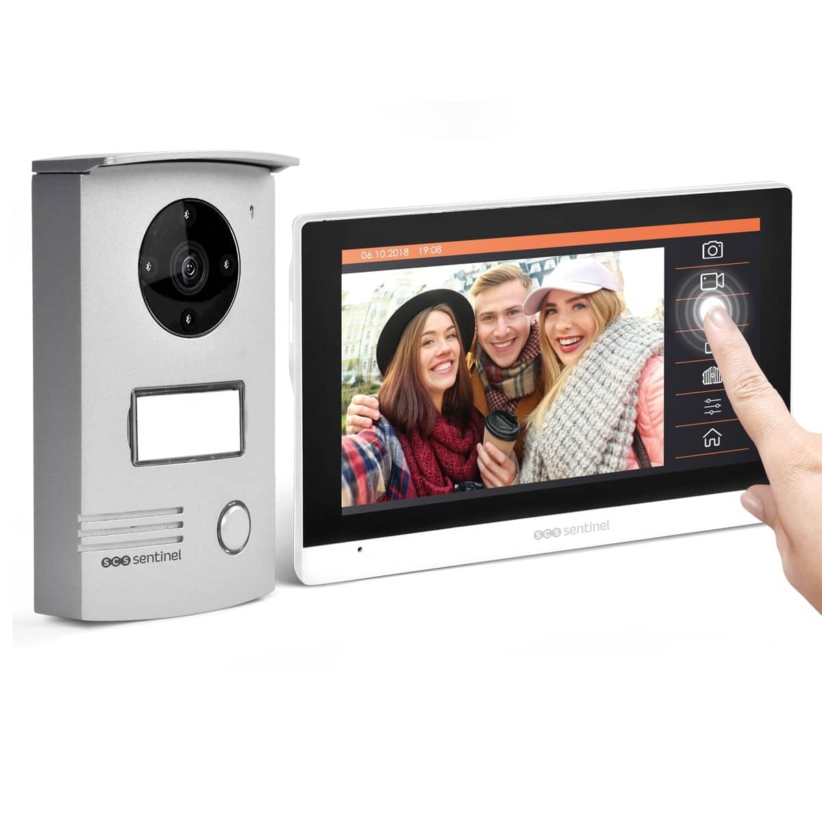 Vezetékes Videó Kaputelefon Scs Sentinel Visio door 7+ , 7" érintőképernyő, 120 ° -os szögű videomegfigyelés — imaginea 1