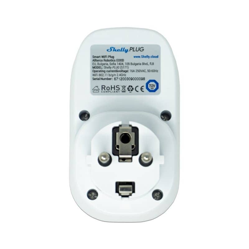 Okos Konnektor Shelly Plug, 16A, Akár 3500W, Teljesítménymérés, Alkalmazásvezérlés — imaginea 5