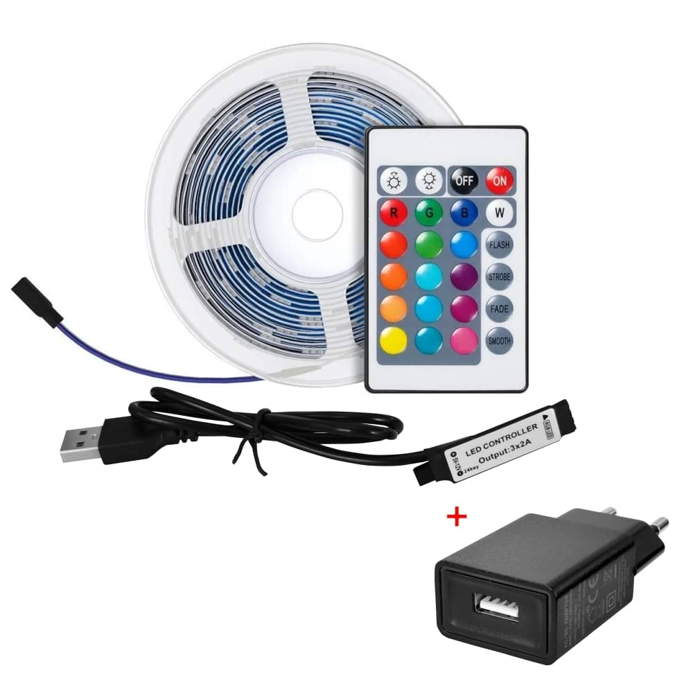 BroadLink LED szalag csomag + Adapter, 3m, Alkalmazás, Hangvezérlés, Távirányító — imaginea 1