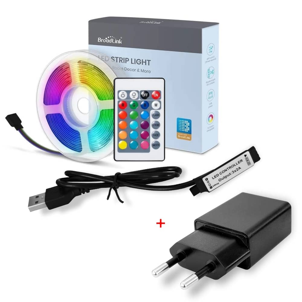 BroadLink LED szalag csomag + Adapter, 3m, Alkalmazás, Hangvezérlés, Távirányító — imaginea 2