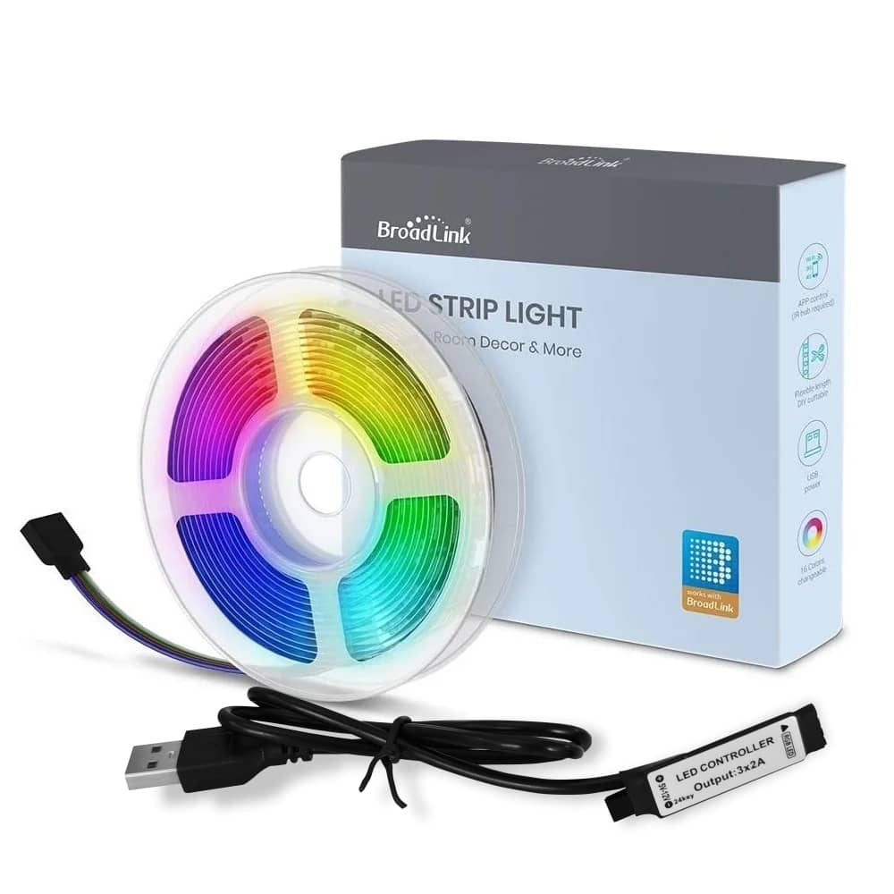 BroadLink LBTV LED szalag, 3 m, Alkalmazás, Hangvezérlés, Távirányító — imaginea 1
