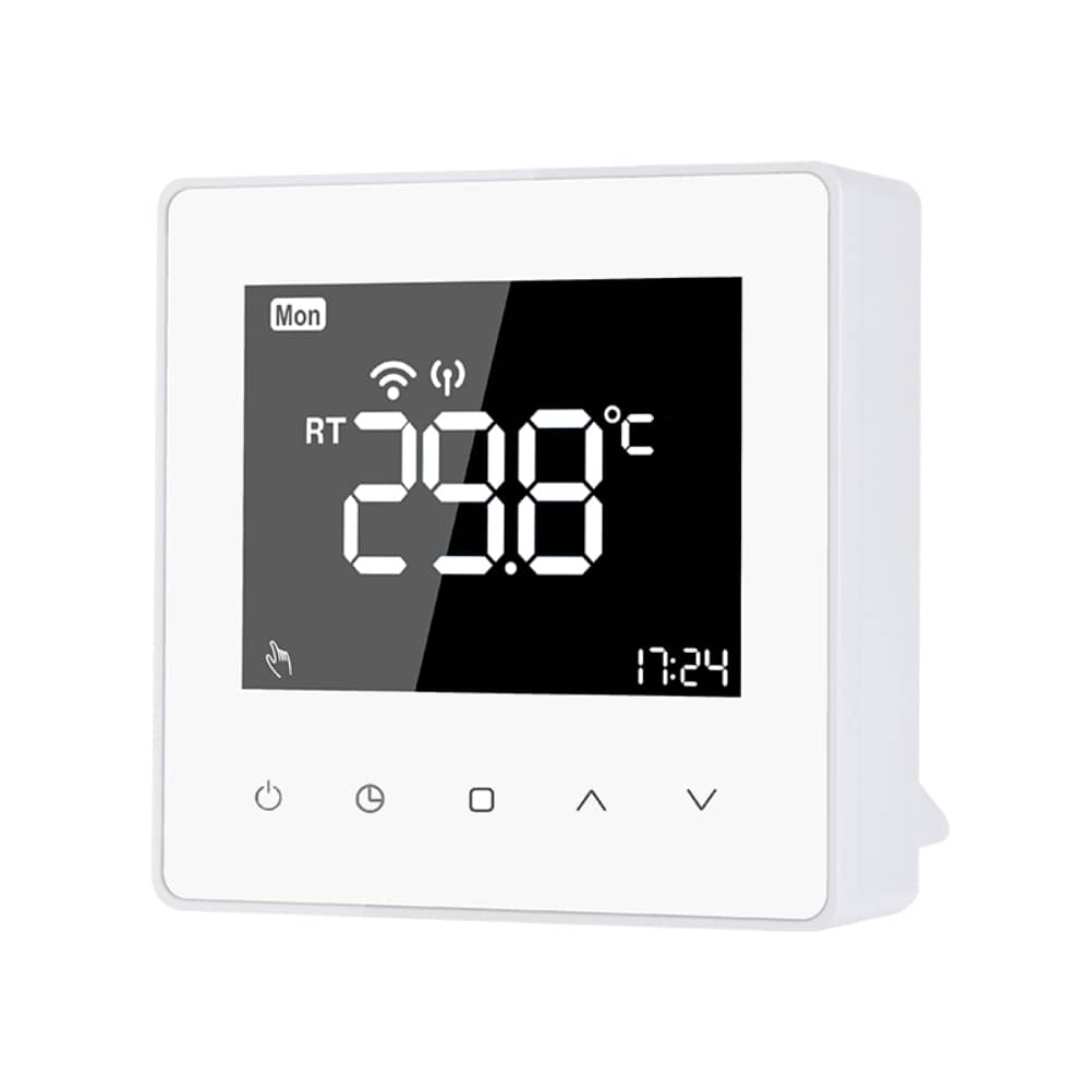 Luxion TP618RFW Wi-Fi Intelligens termosztát Vevővel Gáz- vagy Elektromos kazánhoz, LCD kijelzővel, Memóriával, Alexa, Google, Smart Life alkalmazással, Fehér