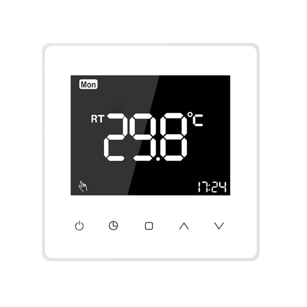 Luxion TP618 Vezetékes Termosztát Gáz- vagy Elektromos kazánokhoz, LCD kijelzővel, Memóriával, Fehér