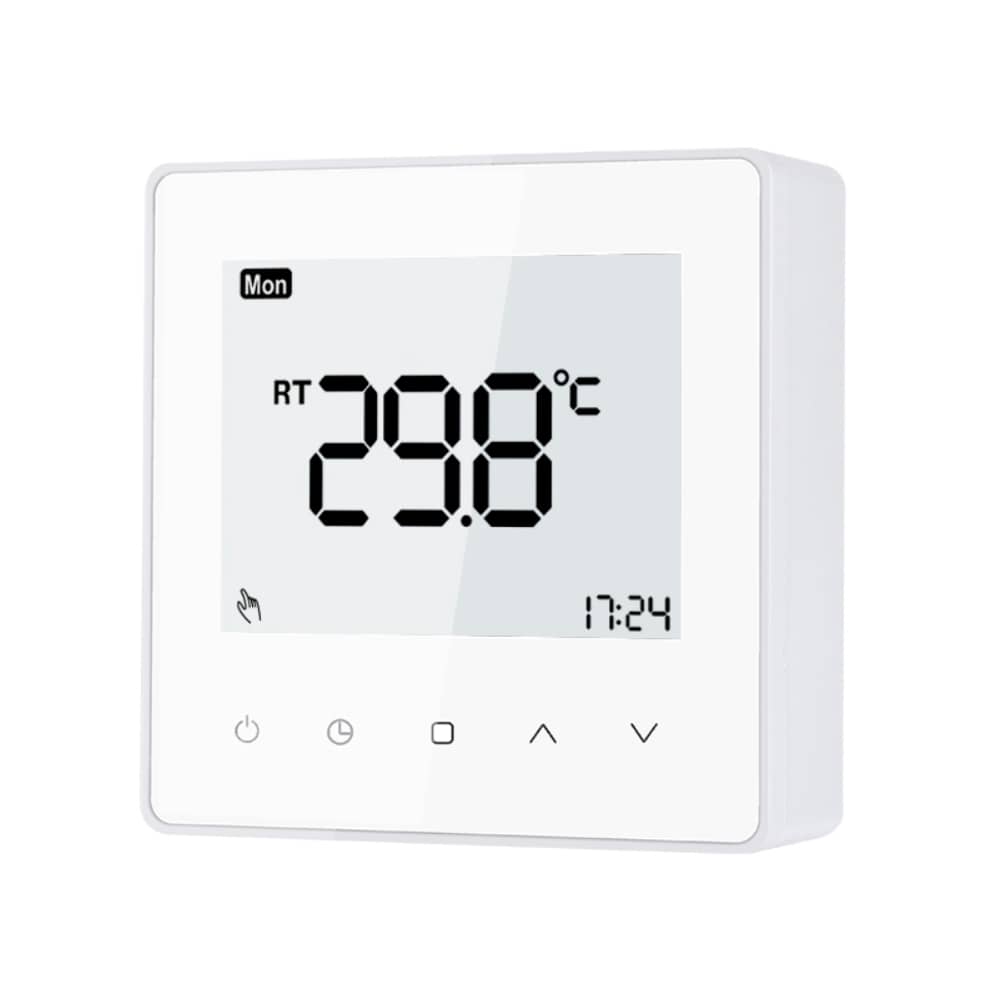 Luxion TP608 Vezetékes Termosztát Gáz- vagy Elektromos kazánhoz, Programozható, Fagyvédelem és Memória funkcióval, Fehér — imaginea 2