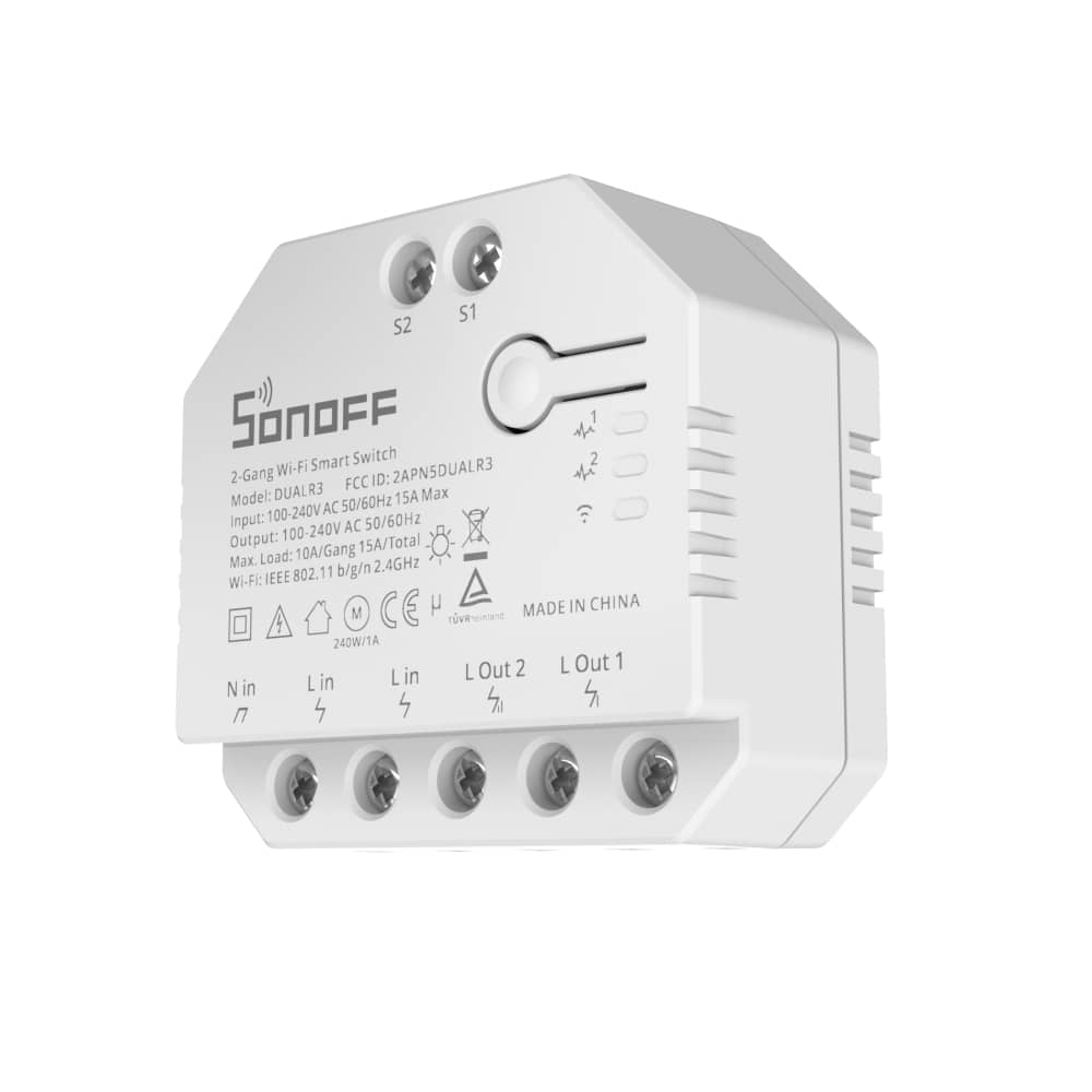 Sonoff Dual R3 Relé 2 csatorna, Programozás, Wi-Fi 2,4 GHz, Energiamérő — imaginea 3