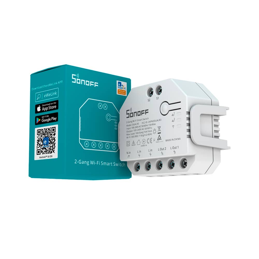 Sonoff Dual R3 Relé 2 csatorna, Programozás, Wi-Fi 2,4 GHz, Energiamérő — imaginea 5