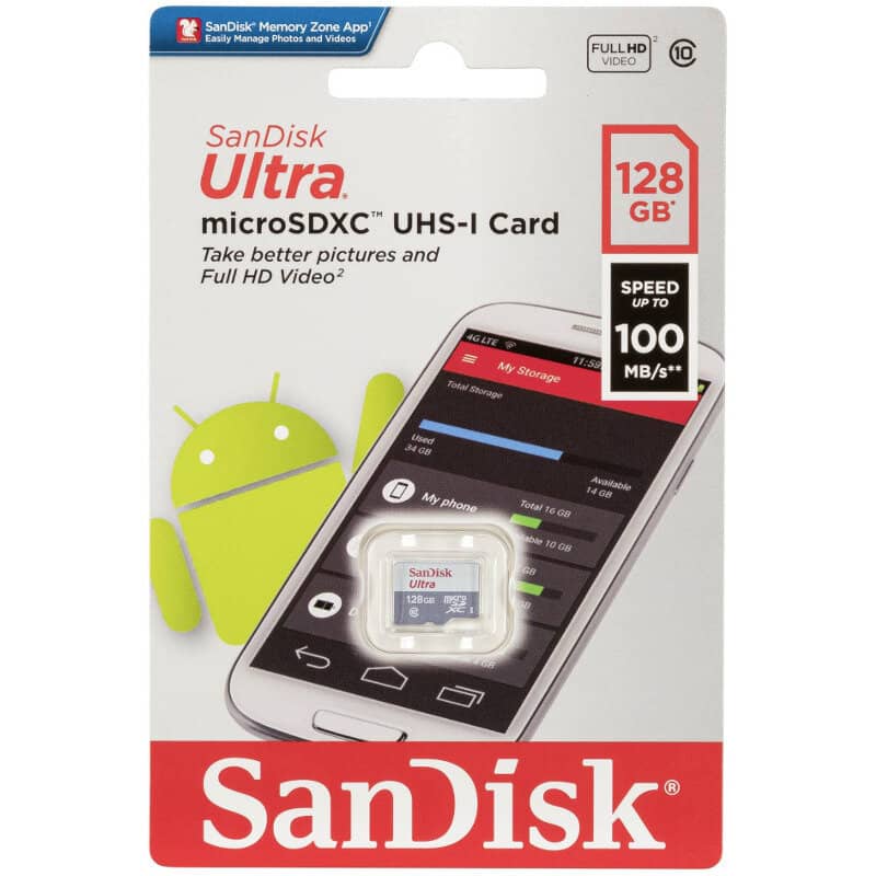 Memóriakártya MicroSD SanDisk, Memória 128 GB, 100 MB / S, Standard UHS-I — imaginea 2