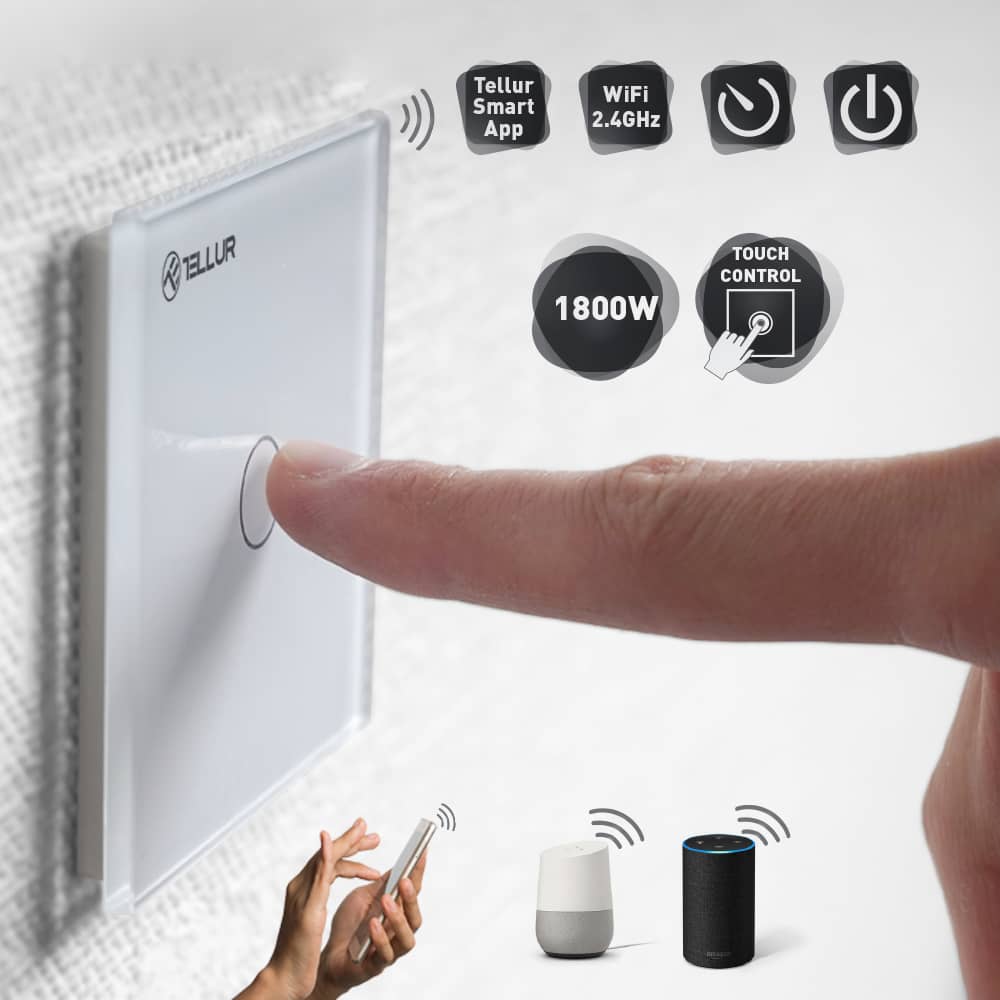 Egyszerű Üveg Érintőkapcsoló Wi-Fi TELLUR — imaginea 3