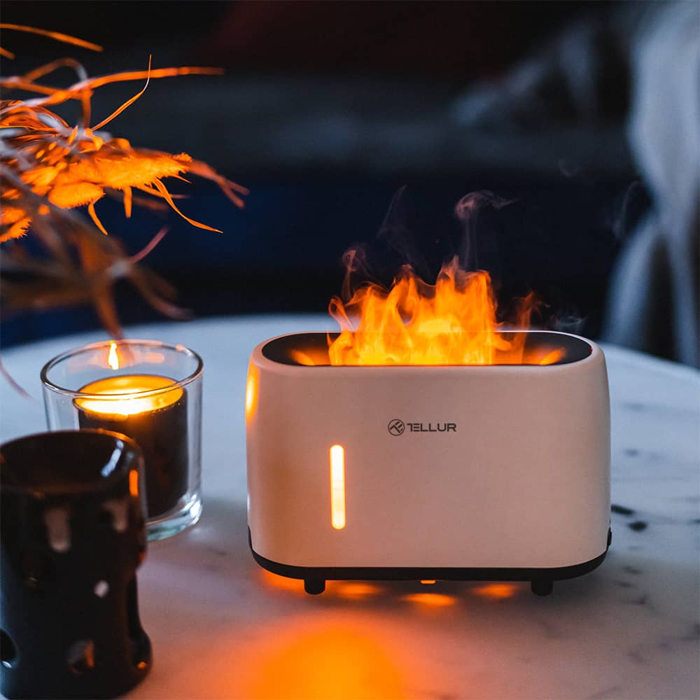 Aromaterápiás Diffúzor Lánggal Tellur, 15 óra autonómia, 240 ml — imaginea 4