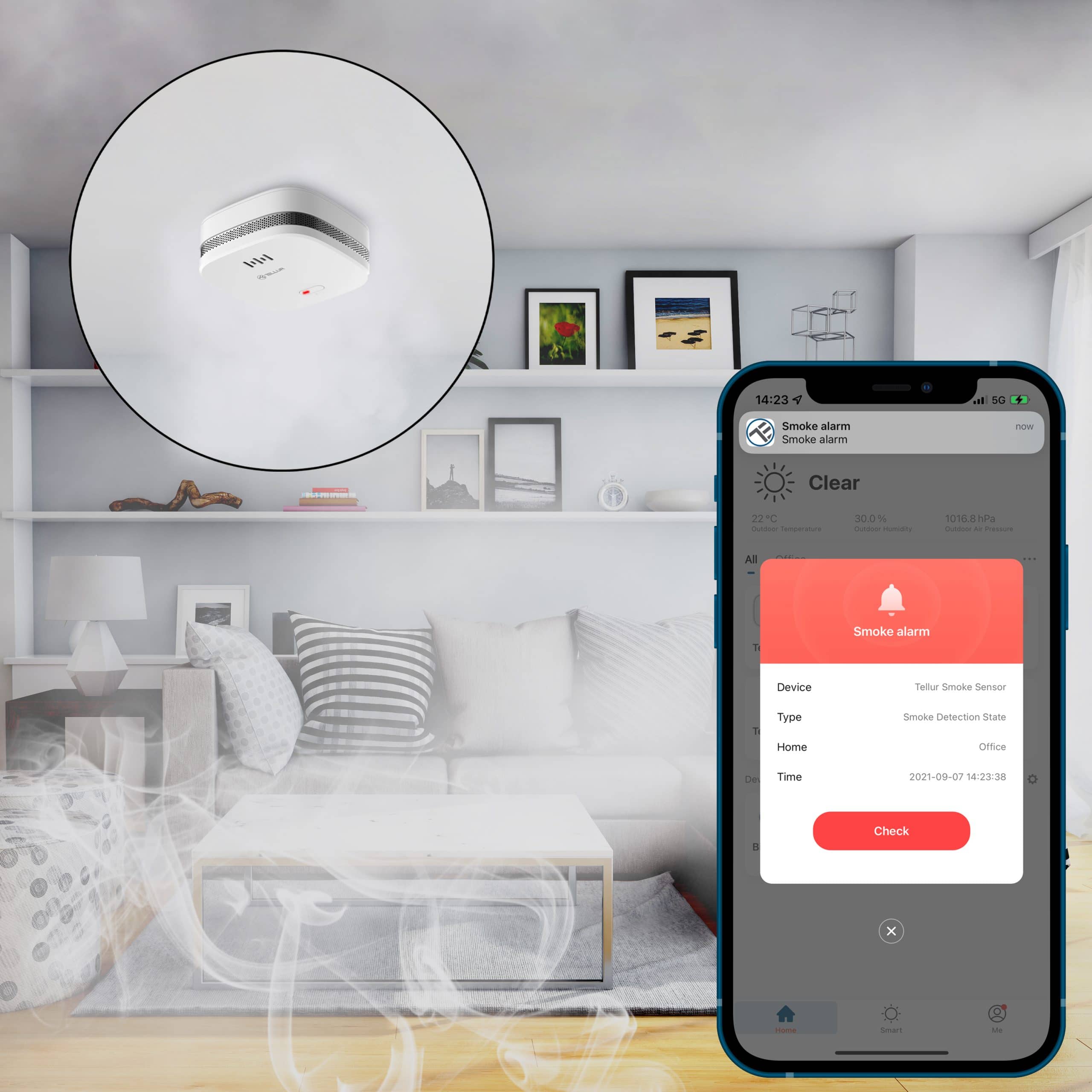 Gázérzékelő TELLUR, Wi-Fi, 2,4 GHz, Riasztó, Értesítések TLL331291 — imaginea 7