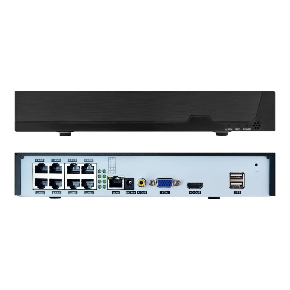8 csatornás NVR Besnt BS-N08PT, 8CH POE NVR, H.265, 1080P, 5MP — imaginea 1