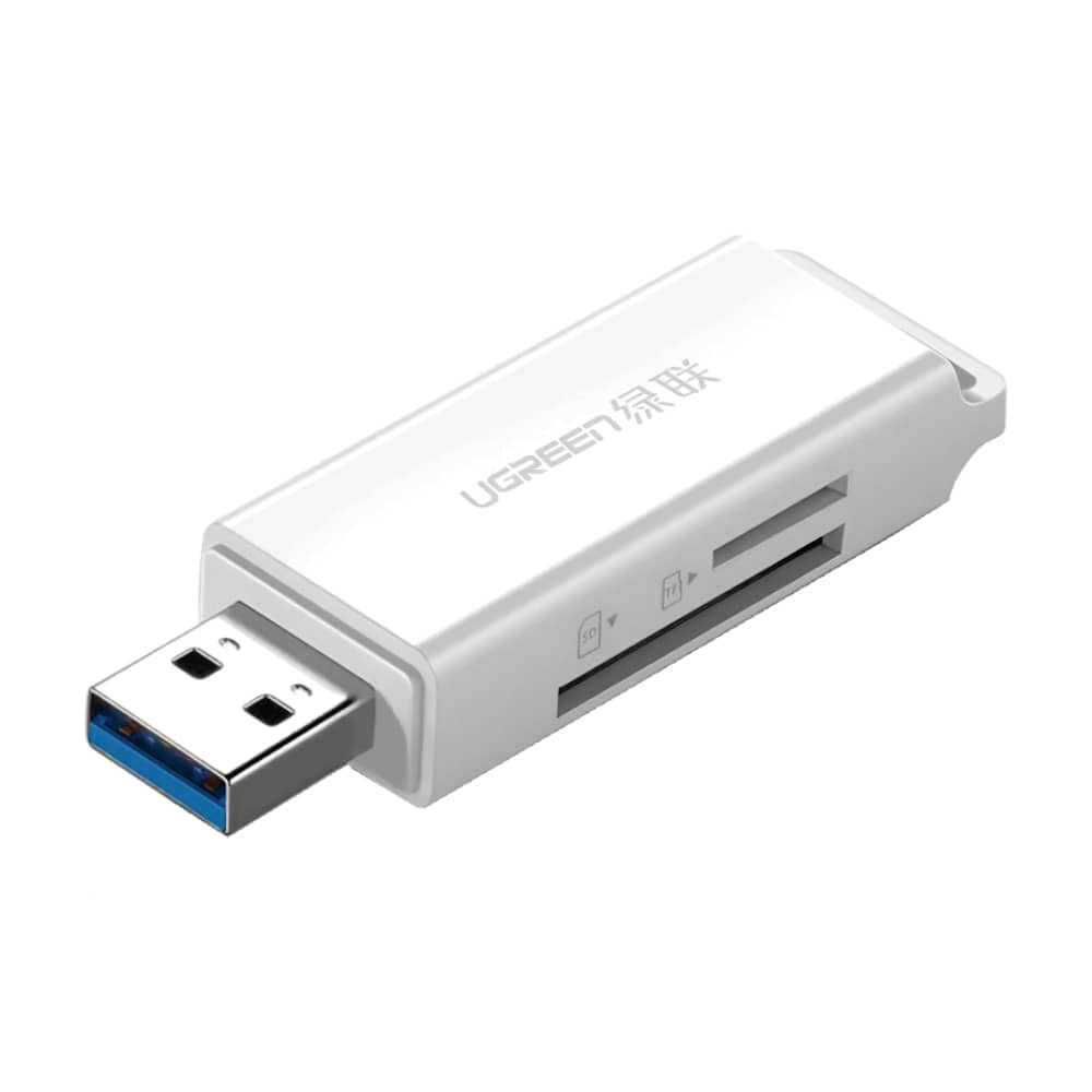 Kártyaolvasó Ugreen CM104, USB 3.0 bemenet, TF / SD foglalat, Fehér