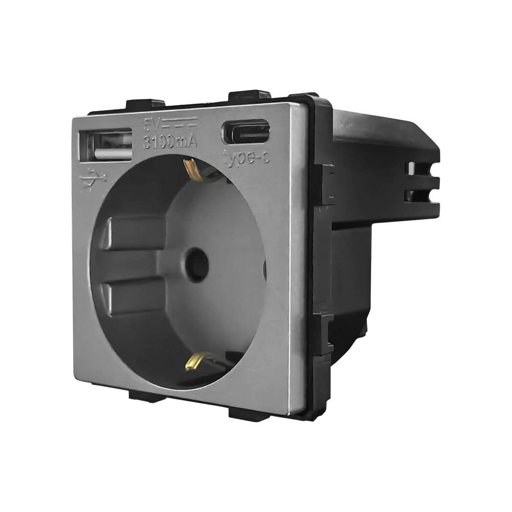 LUXION Konnektor + USB-A + USB-C Töltőaljzat-csatlakozó, dugaj aljzatmodul — imaginea 1