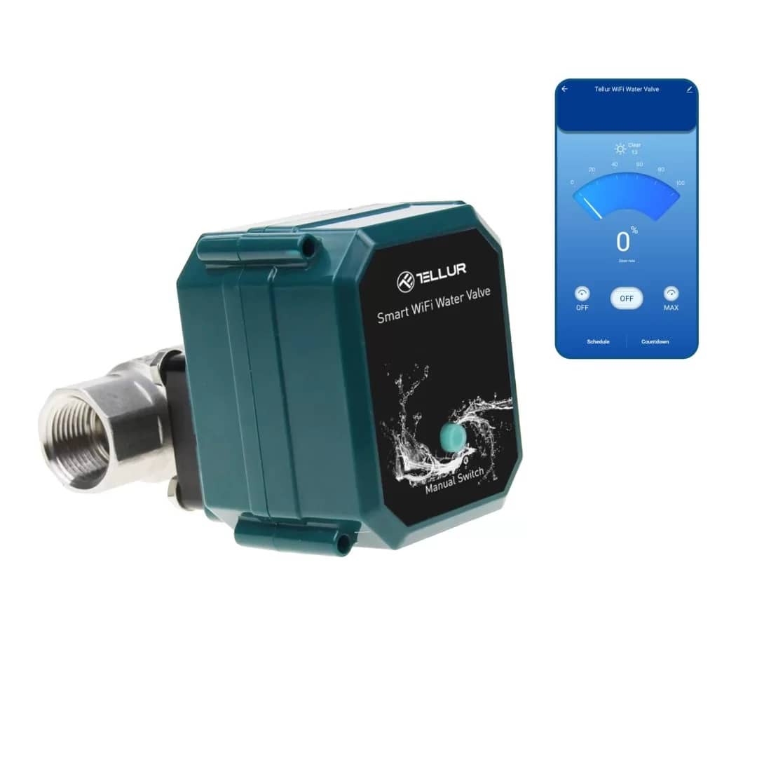 Intelligens Vízszabályozó Szelepmotor Tellur Water Valve, Automatizált öntözési rendszerrel: — imaginea 2
