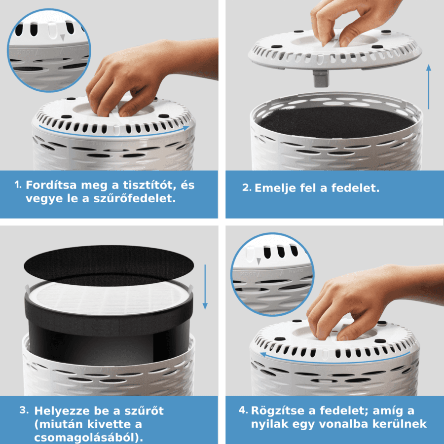 Levoit Légtisztító LV-H132, True HEPA szűrő, 99,97%-os szűrés, 100% ozonmentes, 15 m², Érintőképernyő, Tartalék szűrőkészlet — imaginea 10