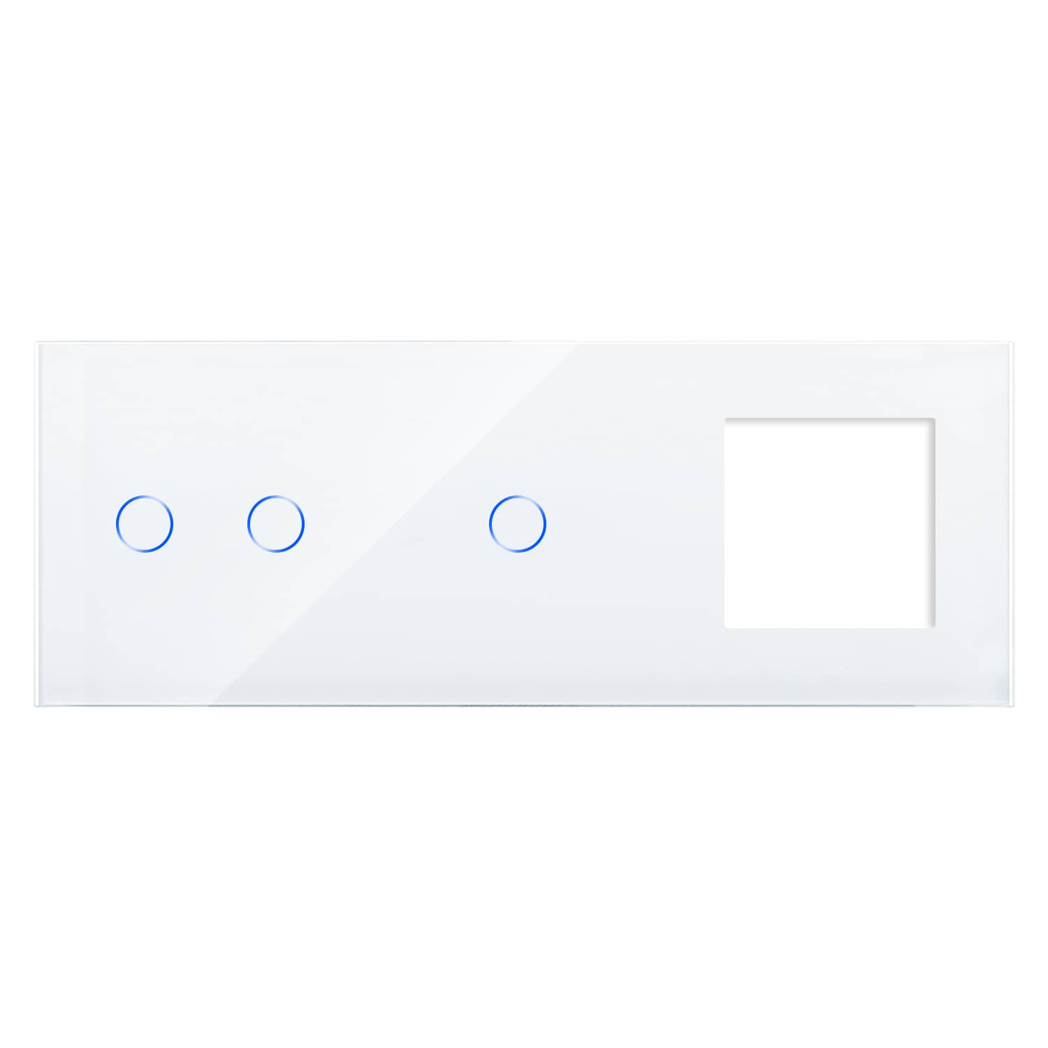 Luxion Dupla Érintőkapcsoló + Egyszerű Érintőkapcsoló + Konnektor Üveg Panel — imaginea 1