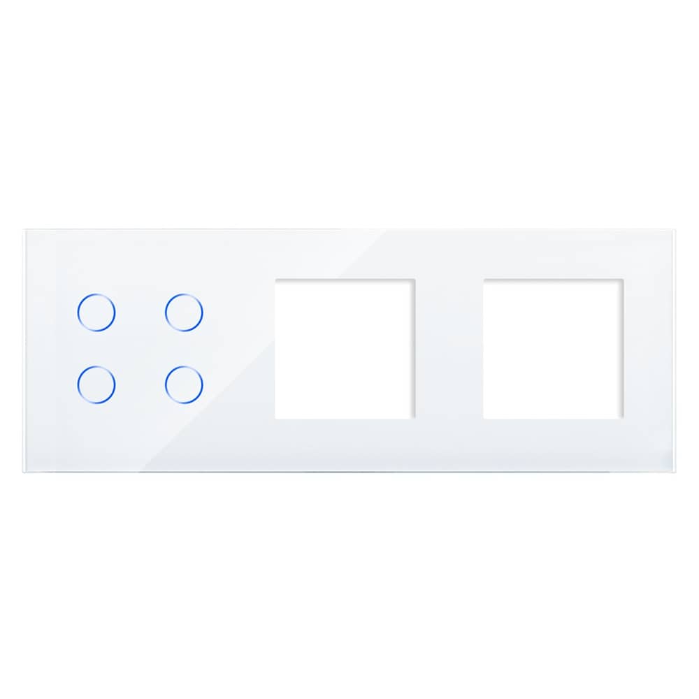 LUXION Négyszeres + Dupla Konnektor Üveg Érintőkapcsoló Panel — imaginea 2