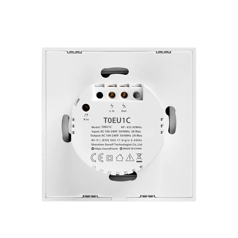 Sonoff Egyszerű Érintőkapcsoló T0EU1C, Wi-Fi, Mobiltelefon-vezérlés, Hőálló kristályüveg — imaginea 2