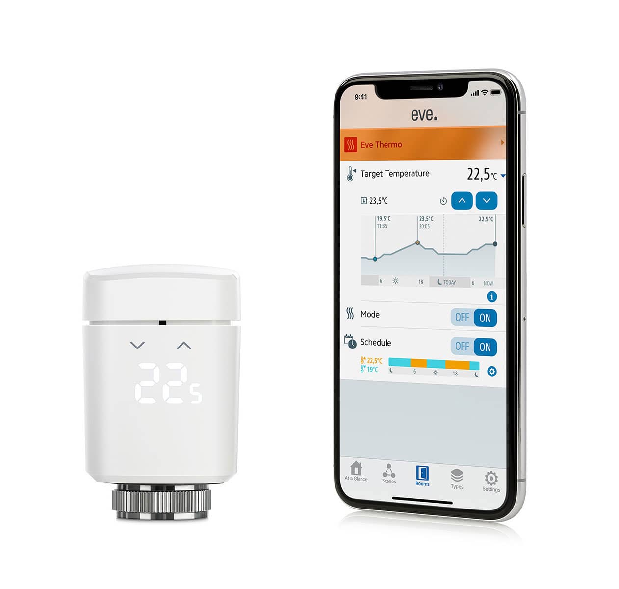 Intelligens Radiátor Szelep LED-del Eve Thermo, Érintésvezérlés, Hangvezérlés, Kompatibilis az Apple HomeKit-el — imaginea 2