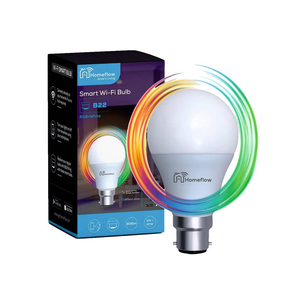 Intelligens Led Izzó Vezeték Nélküli Homeflow B-5006, B22, 9w (60w), 806lm, Rgb, Tompítható, Mobiltelefon Vezérlés — imaginea 3