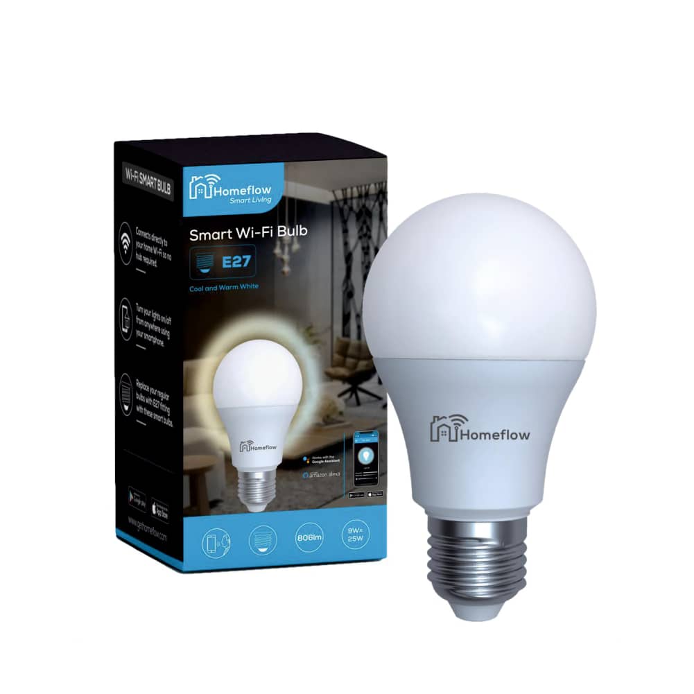 Intelligens Vezeték Nélküli Led Homeflow B-5010, E27, 9w (25w), 806lm, Tompítható, Meleg / Hideg Fény, Mobiltelefon-vezérlés — imaginea 3
