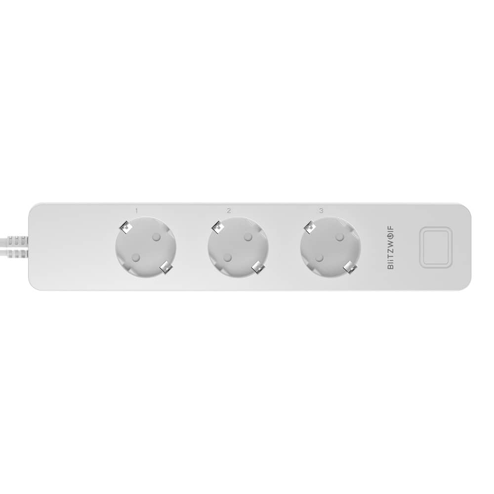 Okos Hosszabbító Blitzwolf BW-SHP9 , 3 Aljzat és 2 USB port, 3300W, 15A, Kompatibilis az Alexa és A Google Home-val , Fehér, Mobiltelefon vezérlés — imaginea 2