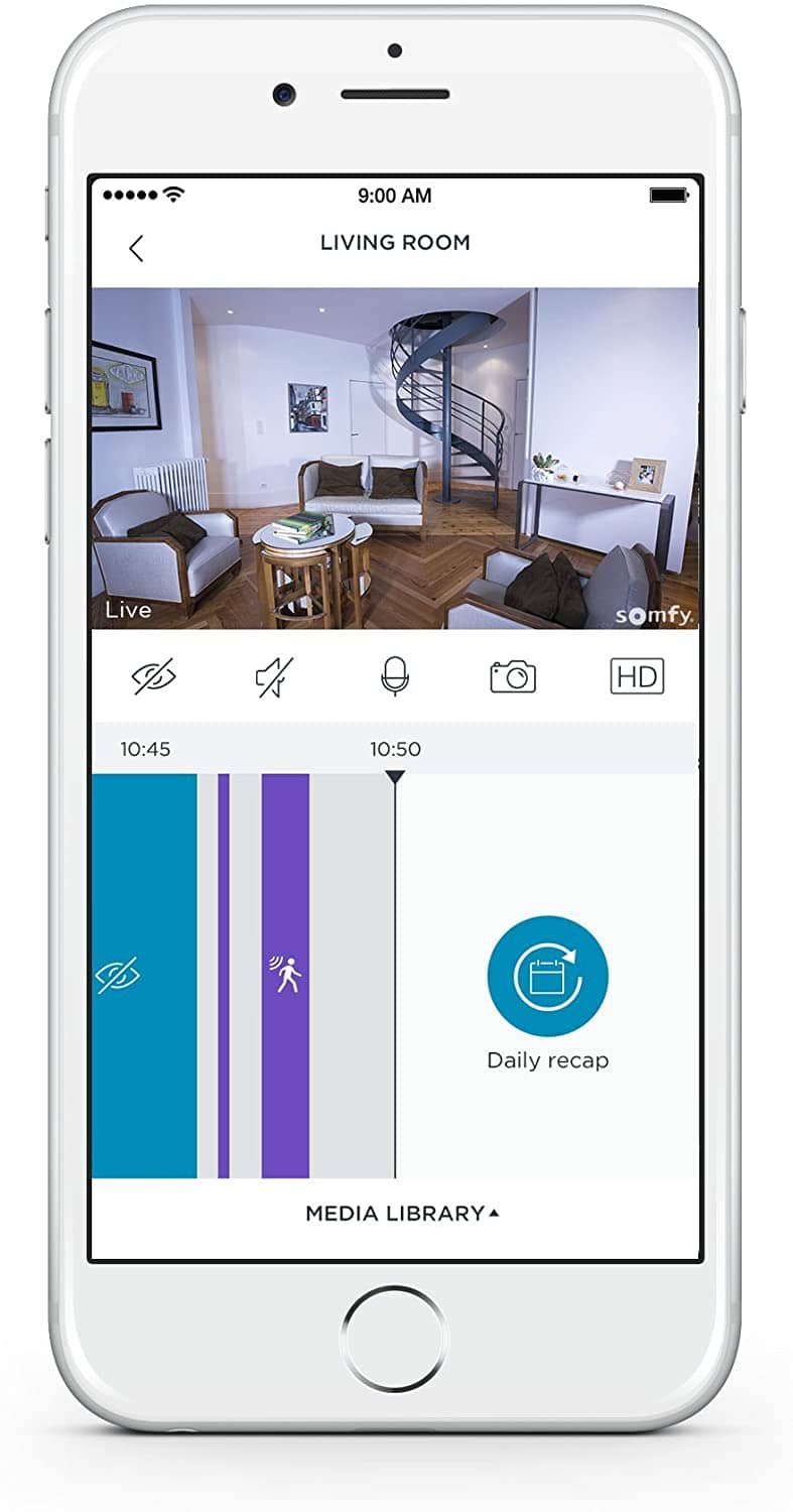 Felügyeleti Kamera Somfy One, Teljes HD, Riasztó és Sziréna, WiFi, Bluetooth 4.0, Mozgásérzékelő — imaginea 3