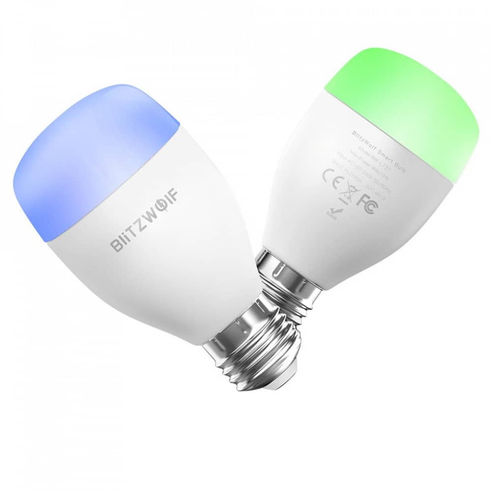 Intelligens Izzó Blitzwolf BW-LT27, Wi-Fi, E27, 9W, Hangvezérlés, 850 LM, RGB — imaginea 2