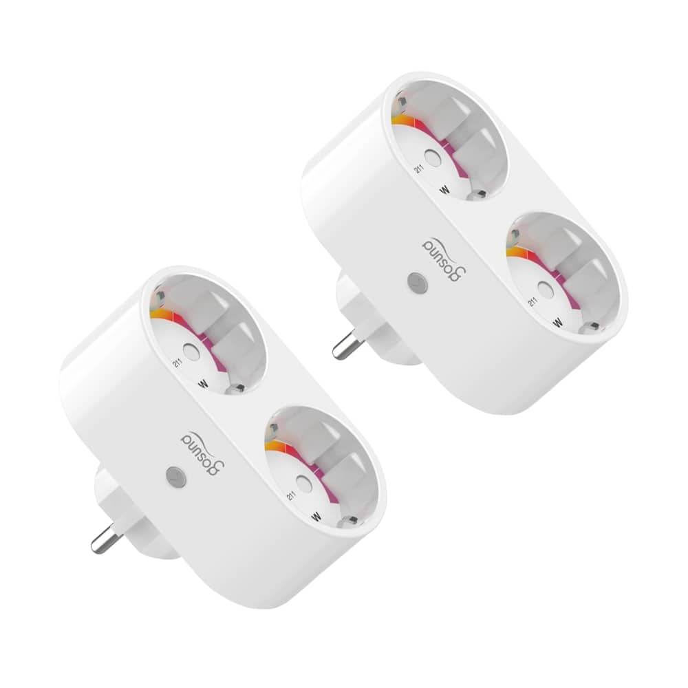 2 db Okos Dupla Konnektor Gosund SP211, 3680W, 16A, Fogyasztásfigyelés, Alexa, Google Assistant és IFTTT vezérlés — imaginea 1