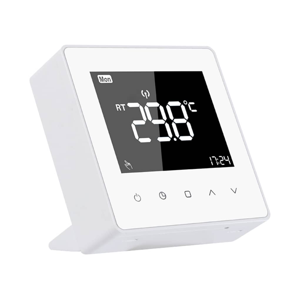 Luxion TP618RF Termosztát RF Vevővel Gáz- vagy Elektromos kazánokhoz, LCD kijelzővel, Memóriával, Fehér — imaginea 2
