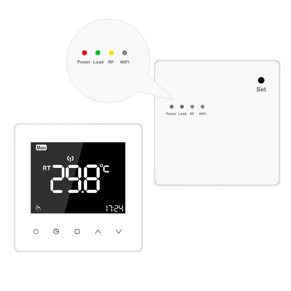 Luxion TP618RF Termosztát RF Vevővel Gáz- vagy Elektromos kazánokhoz, LCD kijelzővel, Memóriával, Fehér — imaginea 7