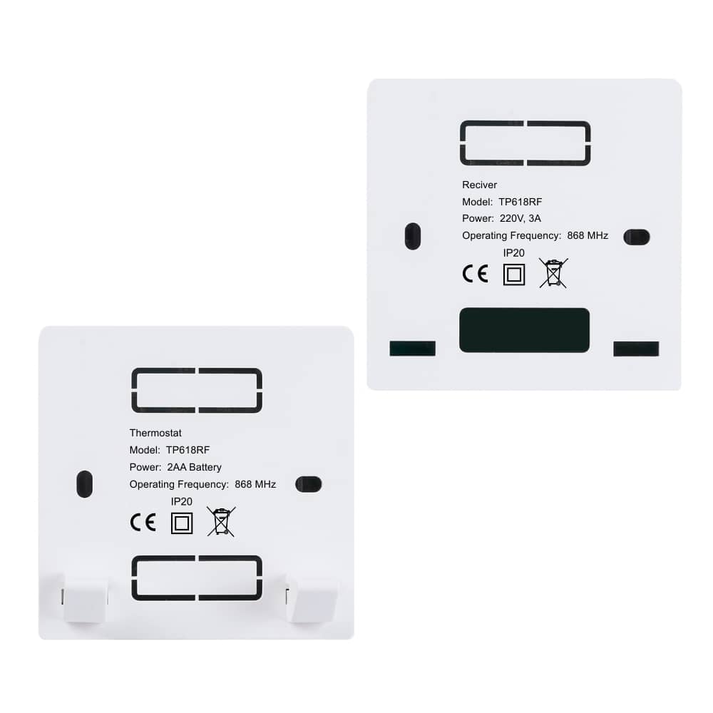 Luxion TP618RF Termosztát RF Vevővel Gáz- vagy Elektromos kazánokhoz, LCD kijelzővel, Memóriával, Fehér — imaginea 8