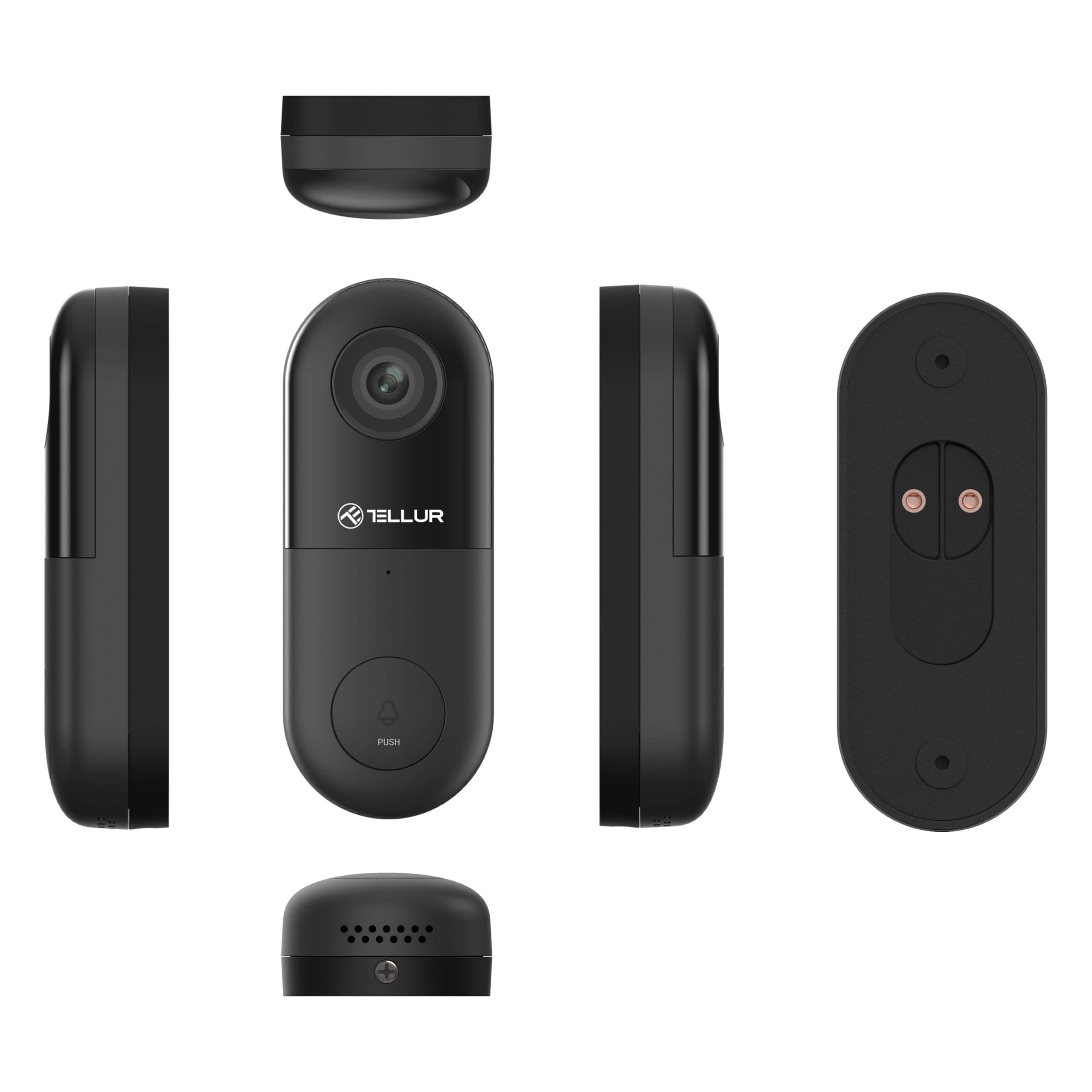 Videó Kaputelefon Vezetékes TELLUR, 1080P, Infravörös 130°, Wi-Fi, microSD foglalat — imaginea 2