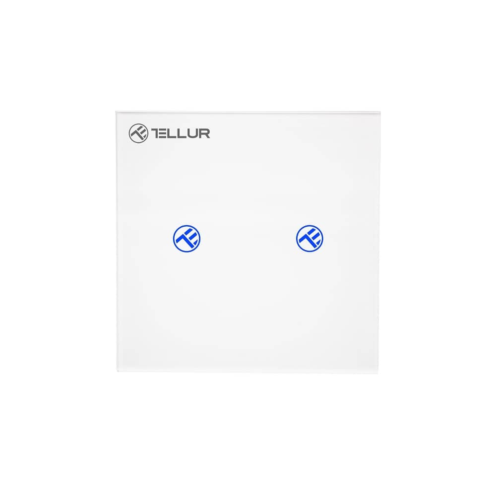 Dupla Wi-Fi Érintőkapcsoló Tellúr Üvegkerettel, SS1N, 2 port — imaginea 1