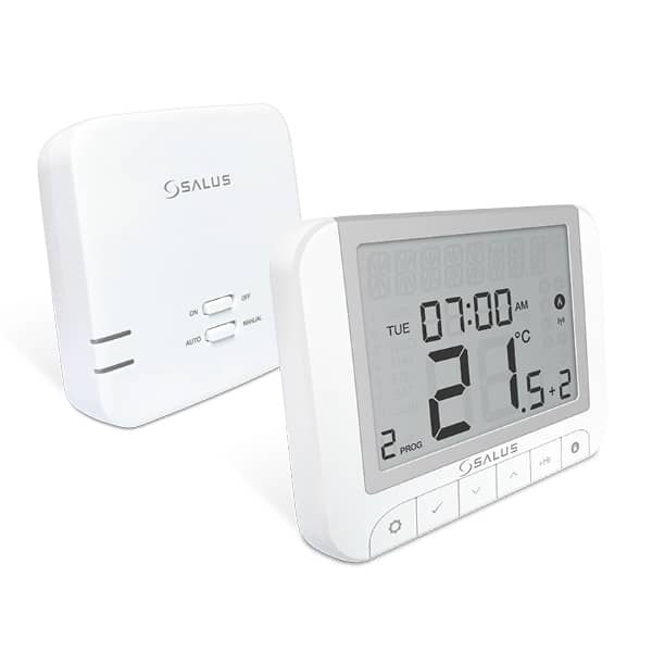 Vezeték nélküli Termosztát Salus RT520RF, LED képernyő, Optimalizálási funkciók, PIN kód — imaginea 1