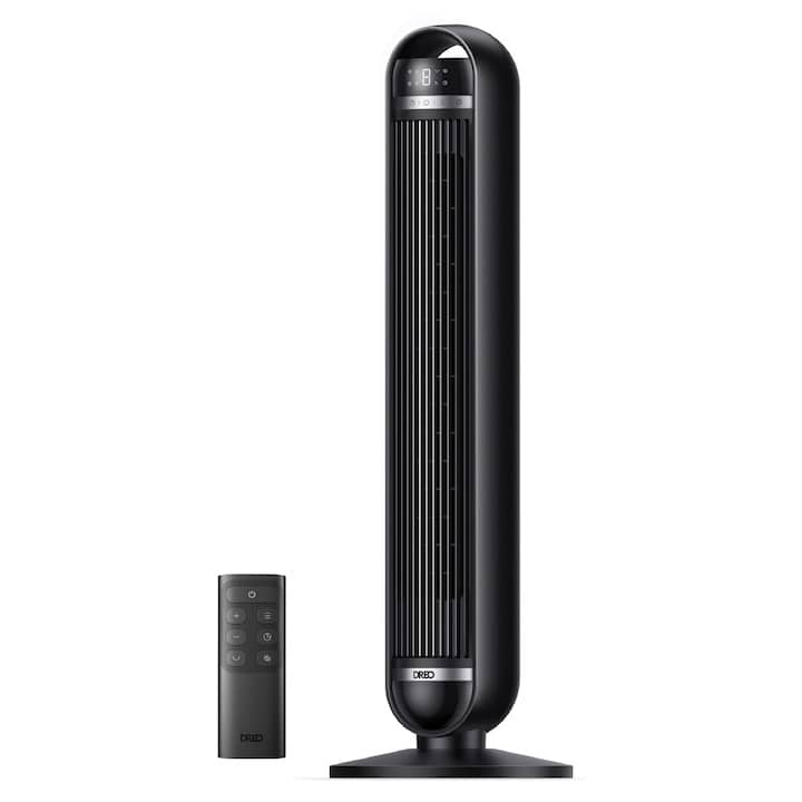 Toronyventilátor Dreo, Nomad DR-HTF014, 4 Üzemmód, 8 Sebességfokozat és 8 órás időzítő, 90°-os oszcillálás, 25 dB, Fekete — imaginea 1