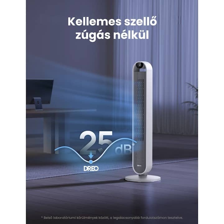Okos Wi-Fi Toronyventilátor Dreo, Pilot Max S, Akár 8, 2 M/s Légsebesség, 12 Sebességfokozat, 4 Üzemmód és Állítható Oszcilláció, Ultracsendes működés, Fehér — imaginea 4
